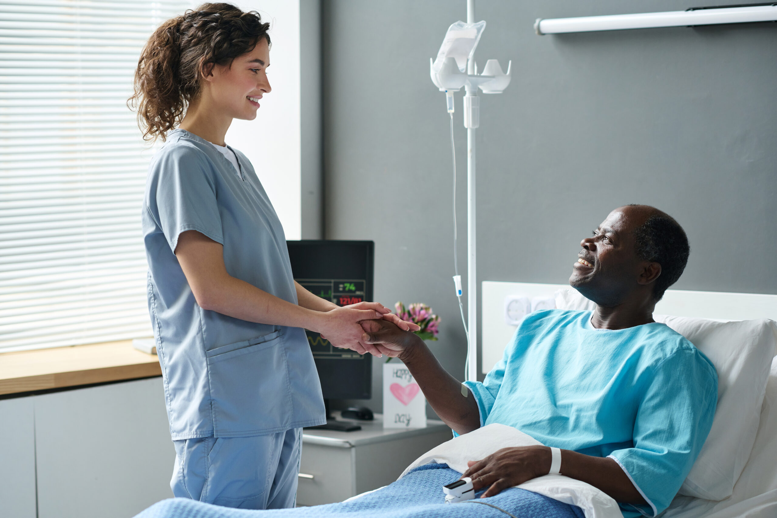 Patient receiving infusion therapy for GI symptom relief