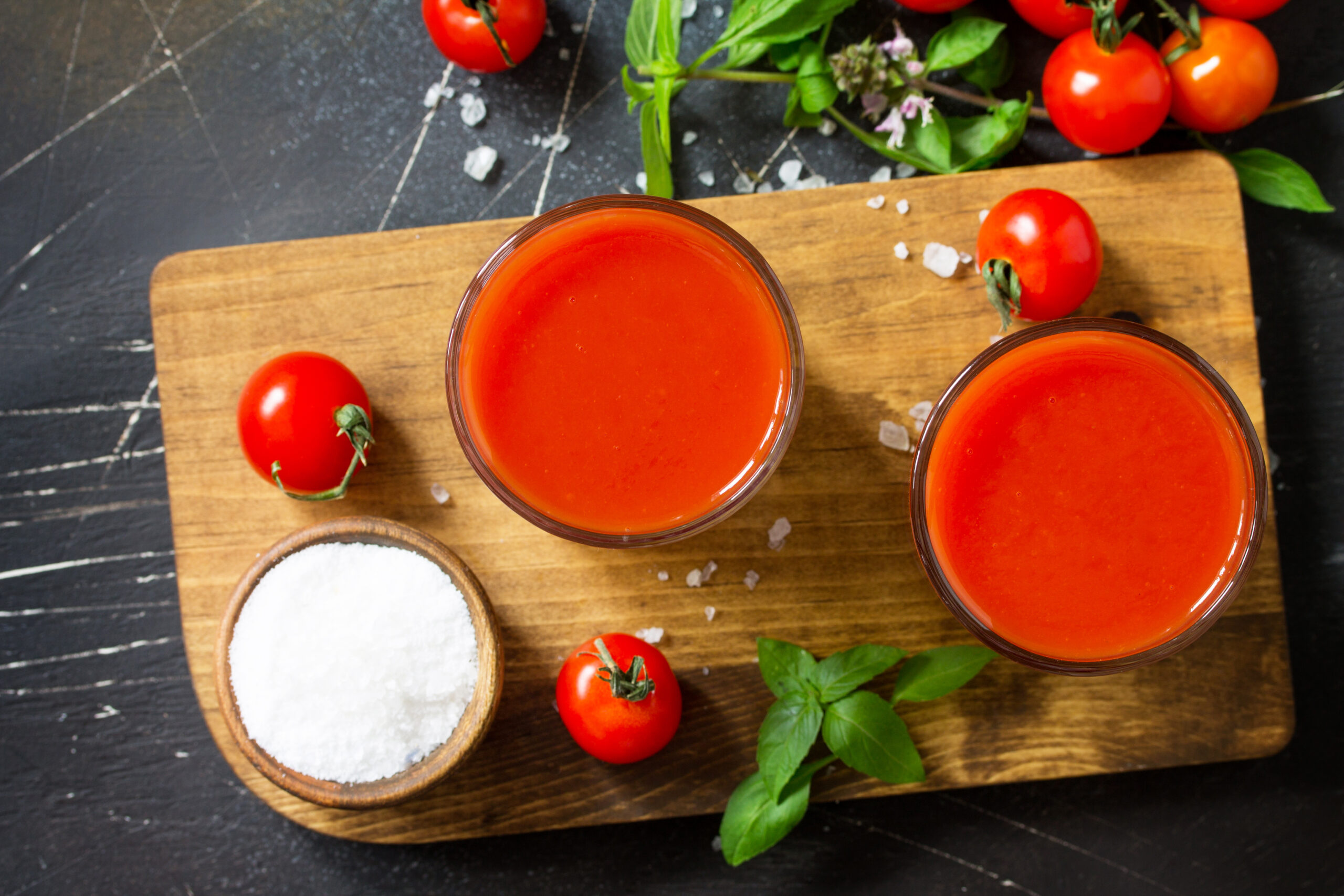 Diagram showing how tomato soup affects digestion and stomach health